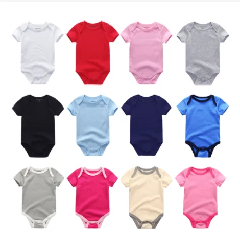 30 Colors  Custom  logo  Solid Plain Baby Romper Blank  Baby Onesie Baby Bodysuits  Clothing Clothes Jumpsuit Pajamas