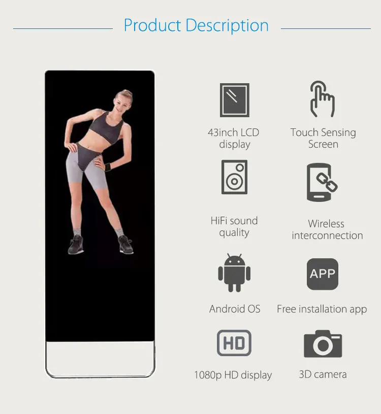 Metafit 32 Inches Smart Mirror Gym Office For Fitness Gym Mirror Buy