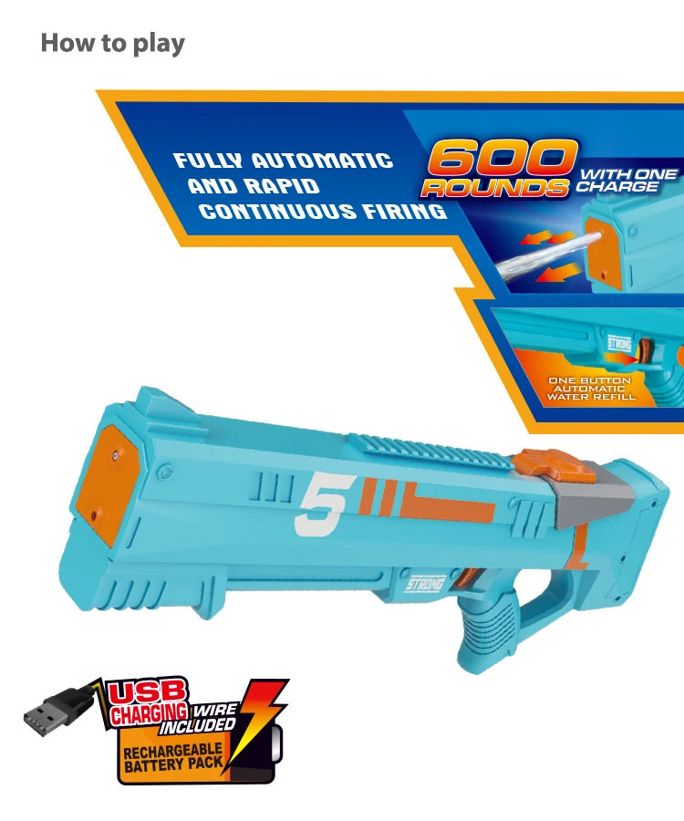 Water Battle Electric Water Gun Automatic Water Squirt Guns Long Range