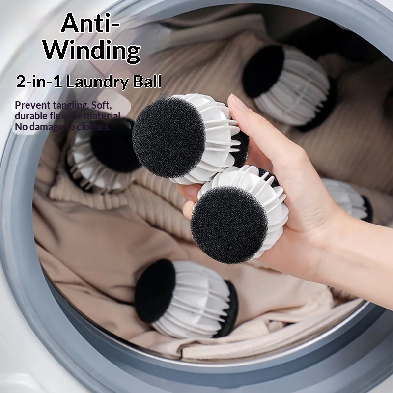 Bola Cuci Anti-Kusut dari Bahan TPR Poliuretan untuk Mesin Cuci Drum, Mencegah Pakaian dan Rambut Terpilin serta Membantu Proses Dekontaminasi