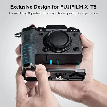 SmallRig X-T5 L-Shape Grip for FUJIFILM X-T5 Camera,Ergonomic Silicone Handgrip, Shutter Button (Black) - 4260 detail image