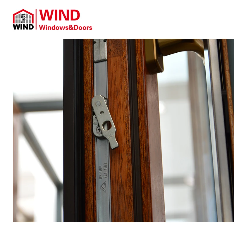 Деревянное окно с алюминиевым покрытием, открывающееся наружу, Европейский дизайн, деревянные окна в немецком стиле