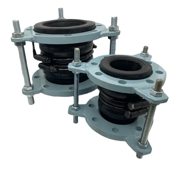 8 Inch Flexible Double Ball Pipeline Bellows Rubber Expansion Joint With Flanges Rubber Pipe Joint