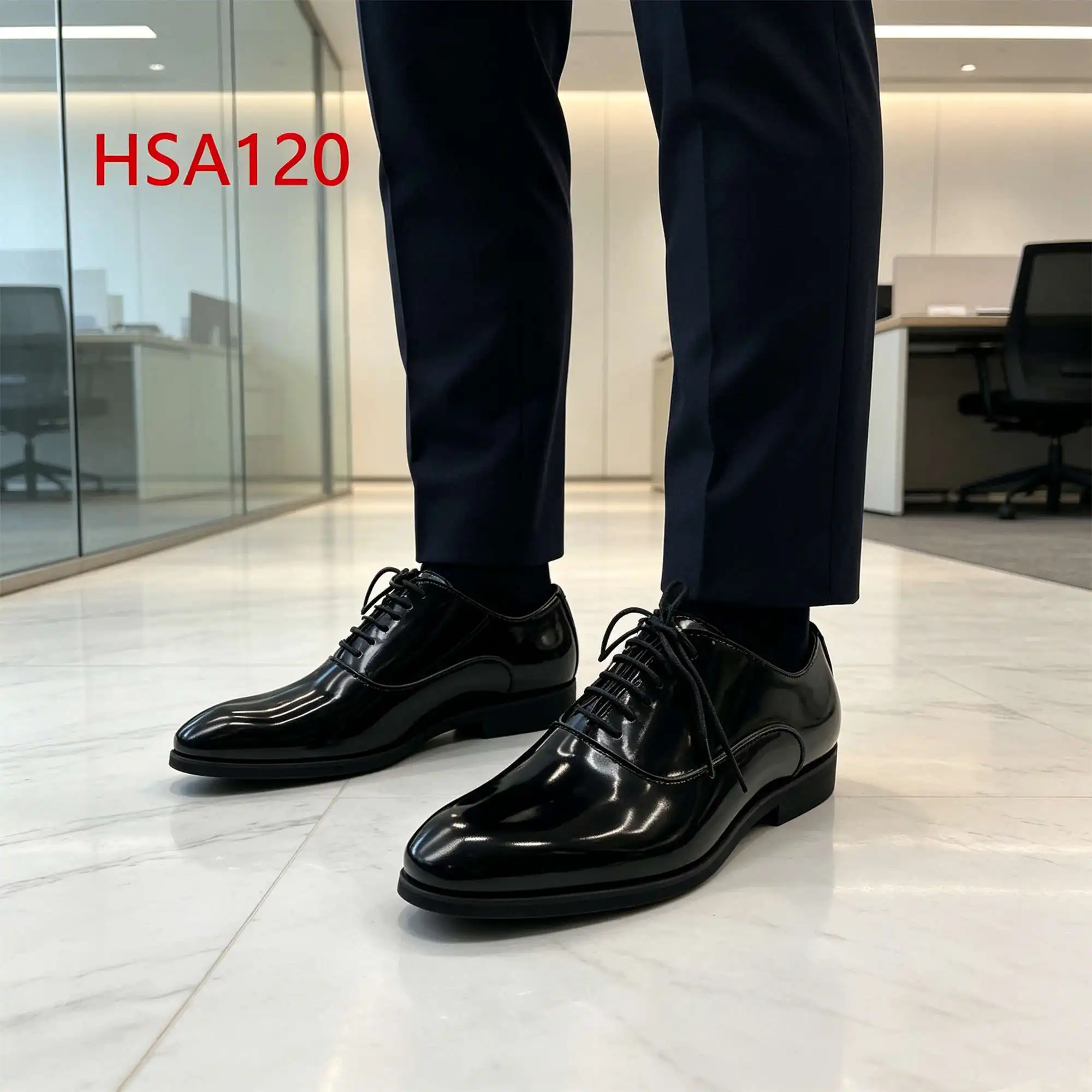ZYF,Business Person sharp Toe Design Hua Singh Men Leather Shoes Lace up Style Shining/matte Leather Uniform Shoes HSA120