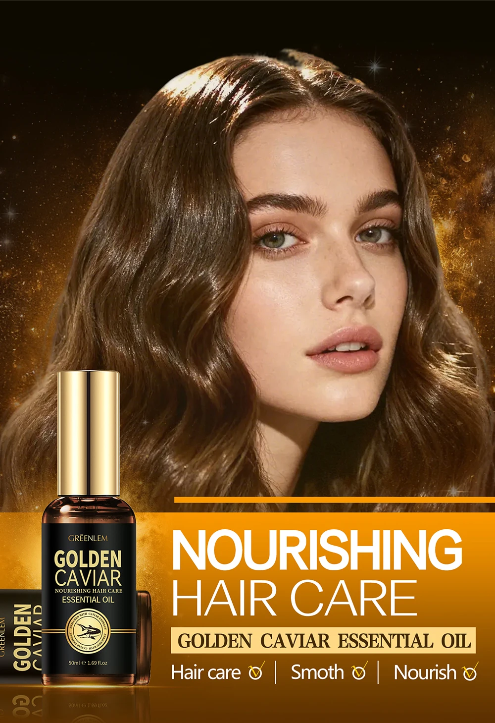 Greenlem Gold Caviar Smoothing Repair Hair Oil Spray for Permed Colored Hair-Intensive Nourishment Damage Recovery Leave-in(pic1)