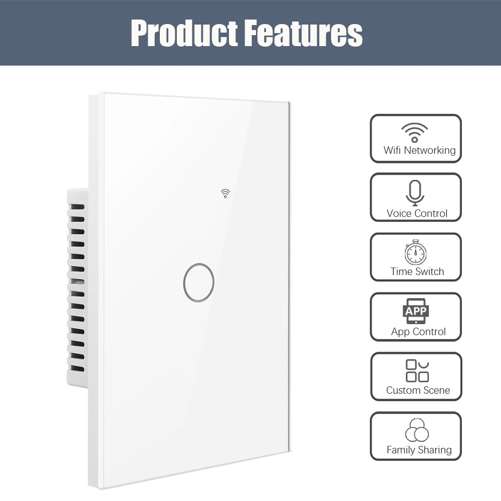 USW8811 Tuya Alexa Voice Control Remote Control Smart Wall Switch,moes Smart Switch,wifi Switch Smart Home