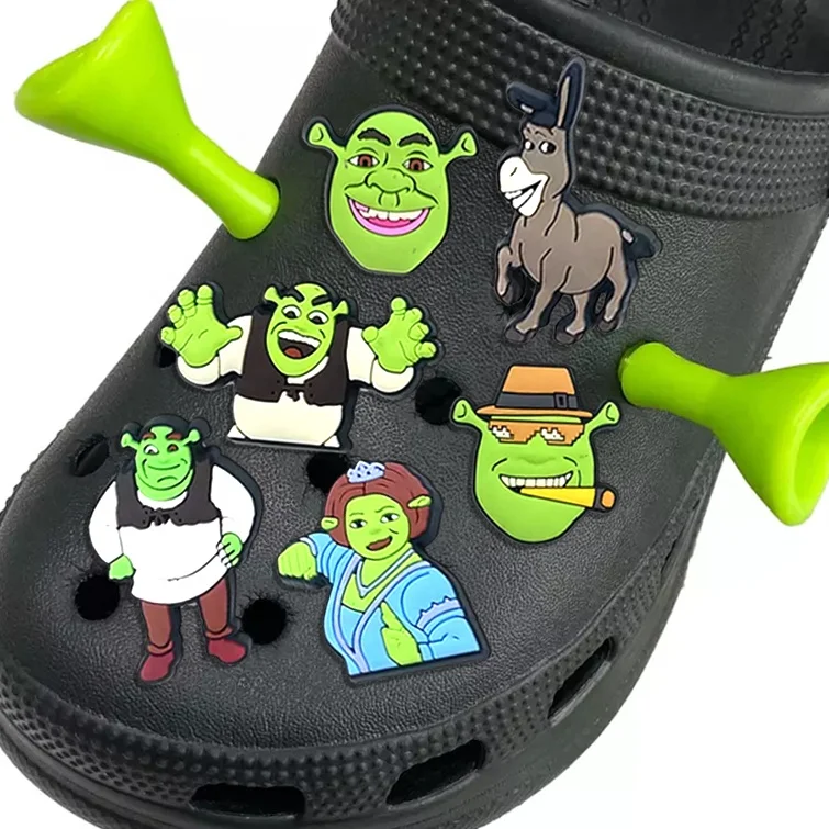 10pcs Cartoon Ear Shoe Charms, Mini Shrek Ears Shoe Charms For Crocs,  Perfect Cartoon Gift For Croc Clog Sandals