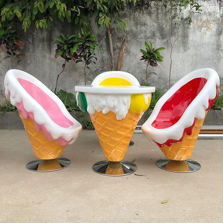 アイスクリーム イス 置物 ソフトクリーム 個性的 アメリカン 溶けた