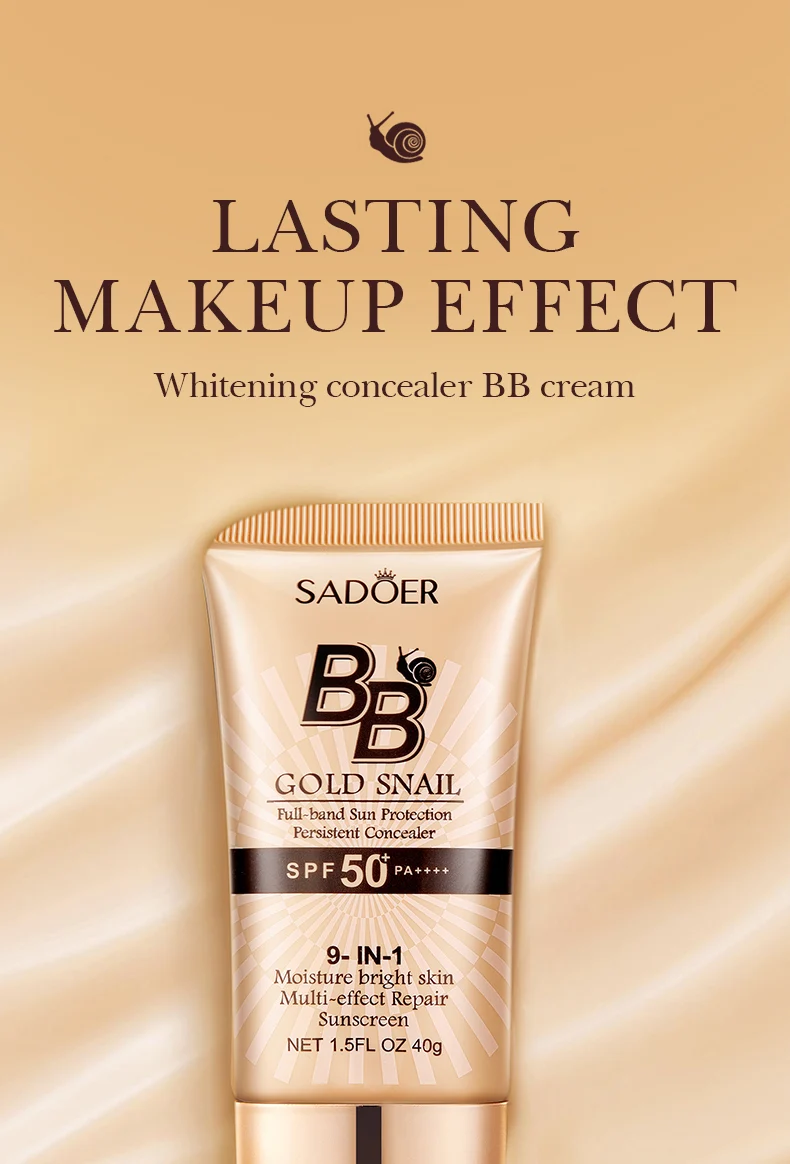 OEM SADOER korean cosmetics snail BB repair concealer waterproof sunscreen primer isolation foundation cream details