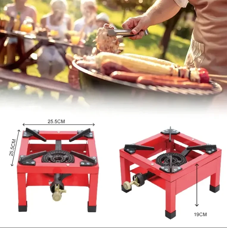 Portable Outdoor Camping Single Burner Gas Stove Red Top