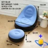Light blue large modular sofa + foot pump / 116*98*83cm