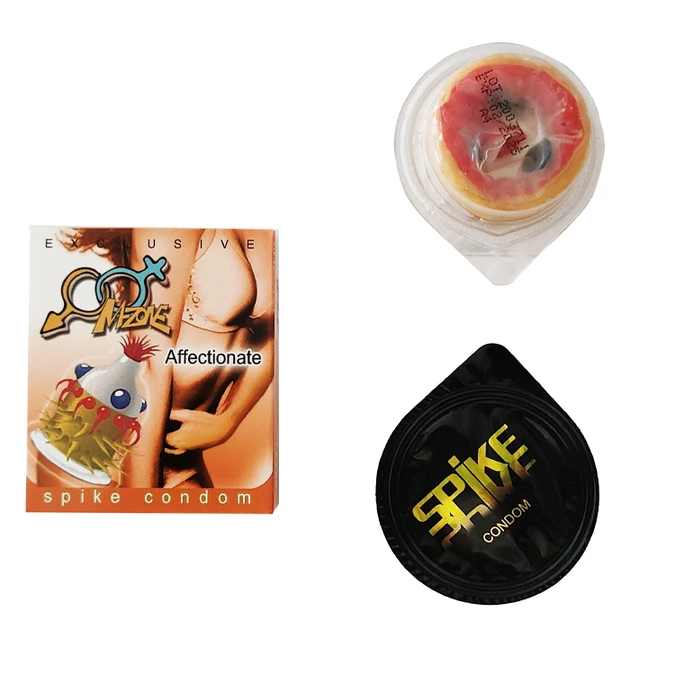 Studded Dotted Male Condom Transparent extra Safe Sex Toy Spike Condom Sex Products Pleasure Condoms