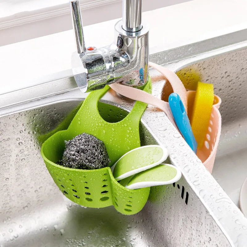 Details about   Home kitchen sink storage basket sponge holder hanging drain bagorganizinghoo Gy 