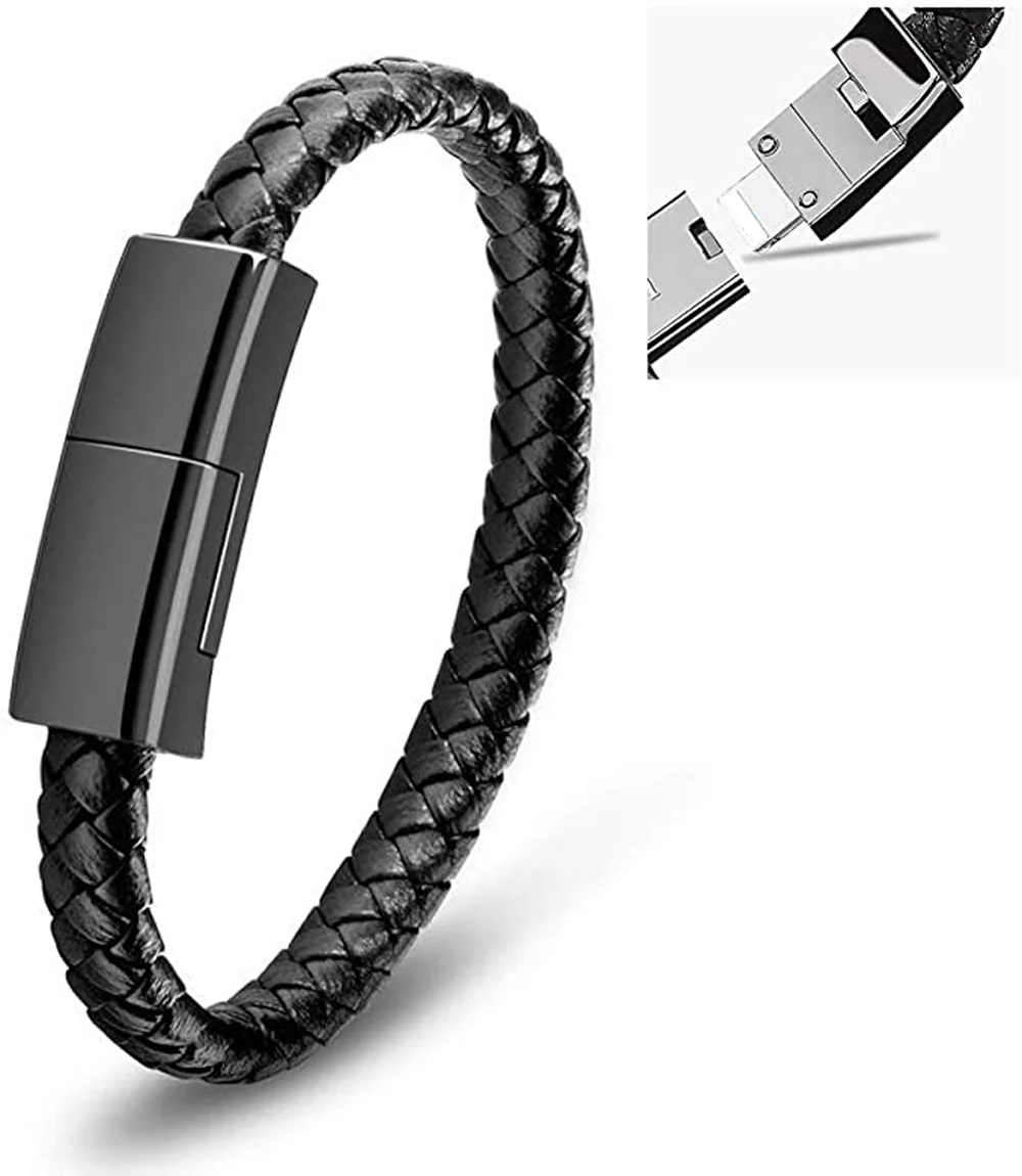 Fashion Product 22cm Leather Bracelet Usb Charging Cable Wristband Portable  Micro Usb Charging Cord For Smart Phone Cable - Buy Usb Cable,Micro Usb  Cable,Type C Usb Cable Product on 