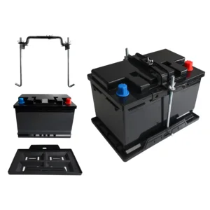 Iron ABS Universal Car Battery Adjustable Holder Fixed Rack Battery Tray Hold Down Kit Battery Bracket