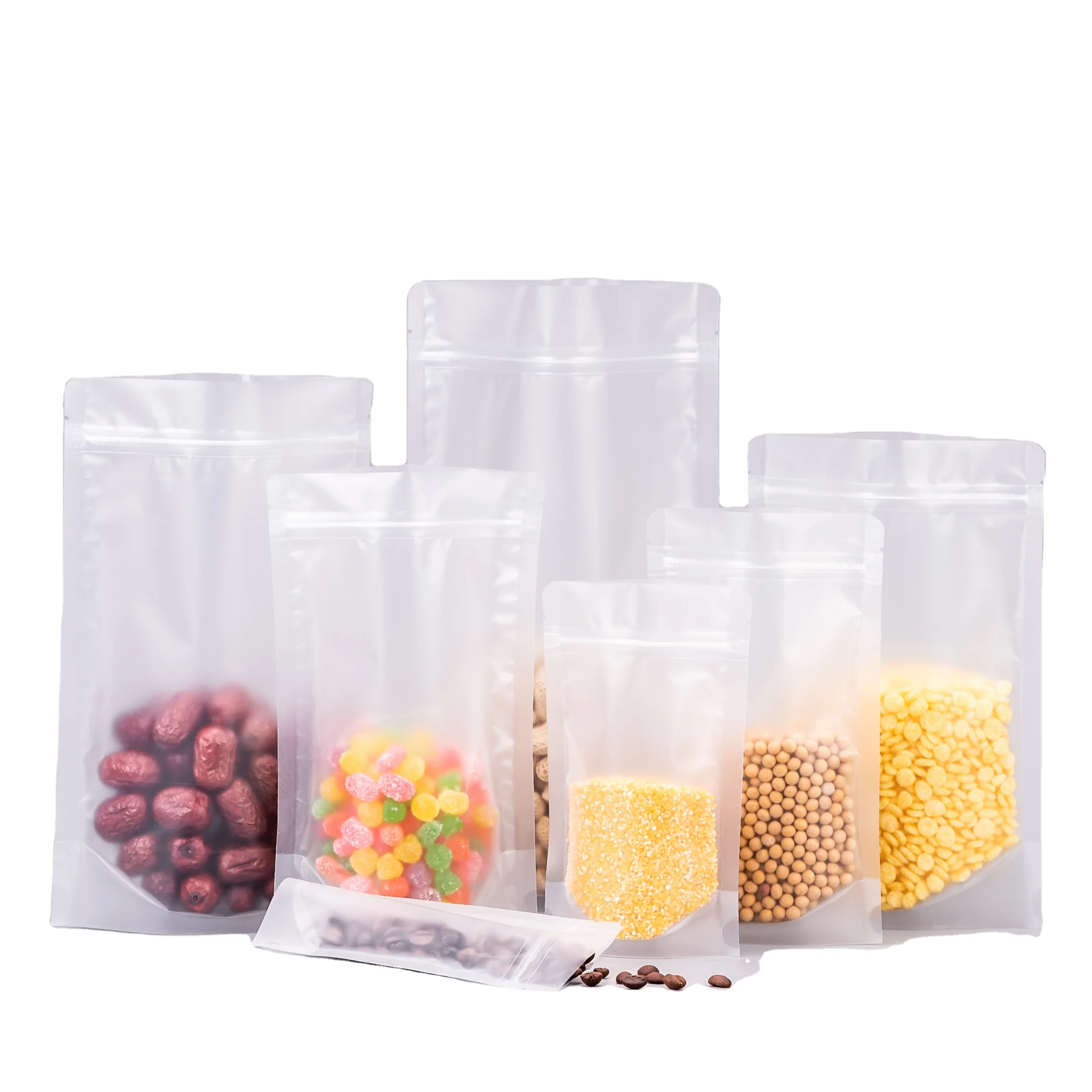 Eco Friendly Food Grade Frosted Transparent Laminated Fish Bait Seal Stand  up Pouch Soft Touch Packaging Clear Bag with Zipper - Main Image