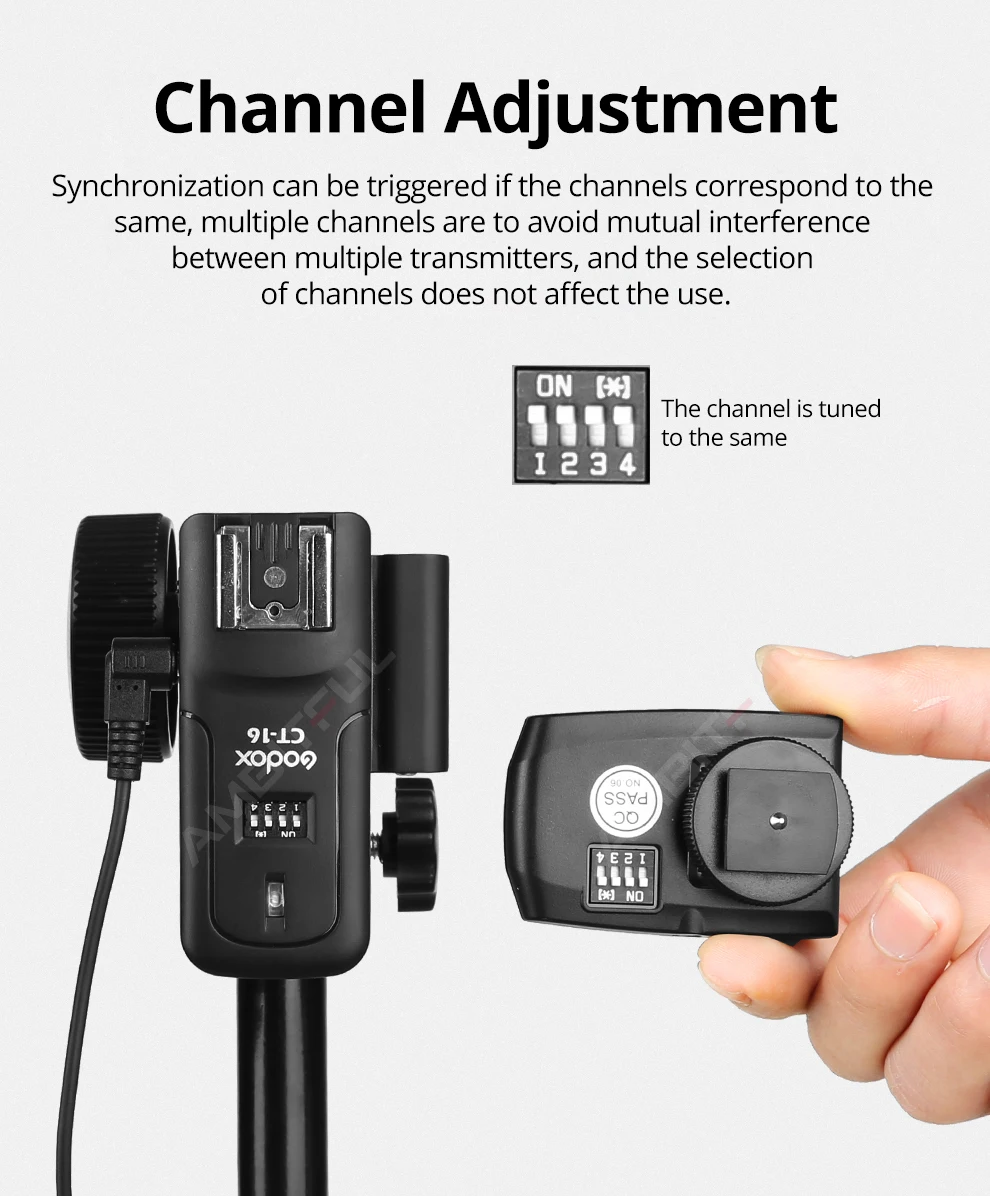 Godox CT-16 16 Channels Wireless Radio Flash Trigger Transmitter + Receiver Set for Canon Nikon Pentax Studio Flash