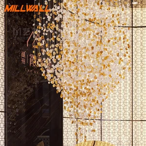 Custom Modern Luxury LED Crystal Chandelier Adjustable Height Glass Lampen for Hotel Lobby Living Room