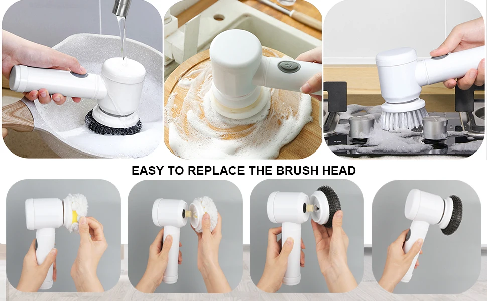 Handheld Cleaning Brush Cordless Dish Washing Gun Wireless Power