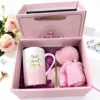 Gift box-gradient pink cup-towel bear