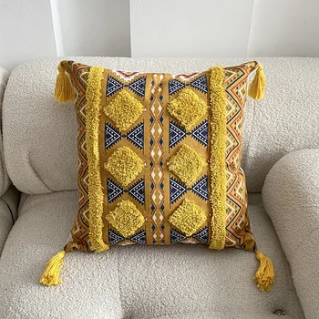 Bonnie Jeans Homestead Prints Las Vegas Pillow Cover (Oatmeal, 20x20)  Cotton Linen Couch Throw Home Decorations 