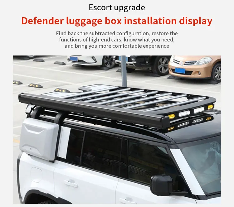New Style Aluminum Alloy Roof Basket for Land Rover Defender 90 110 Roof Rack Roof Basket Luggage Rack manufacture