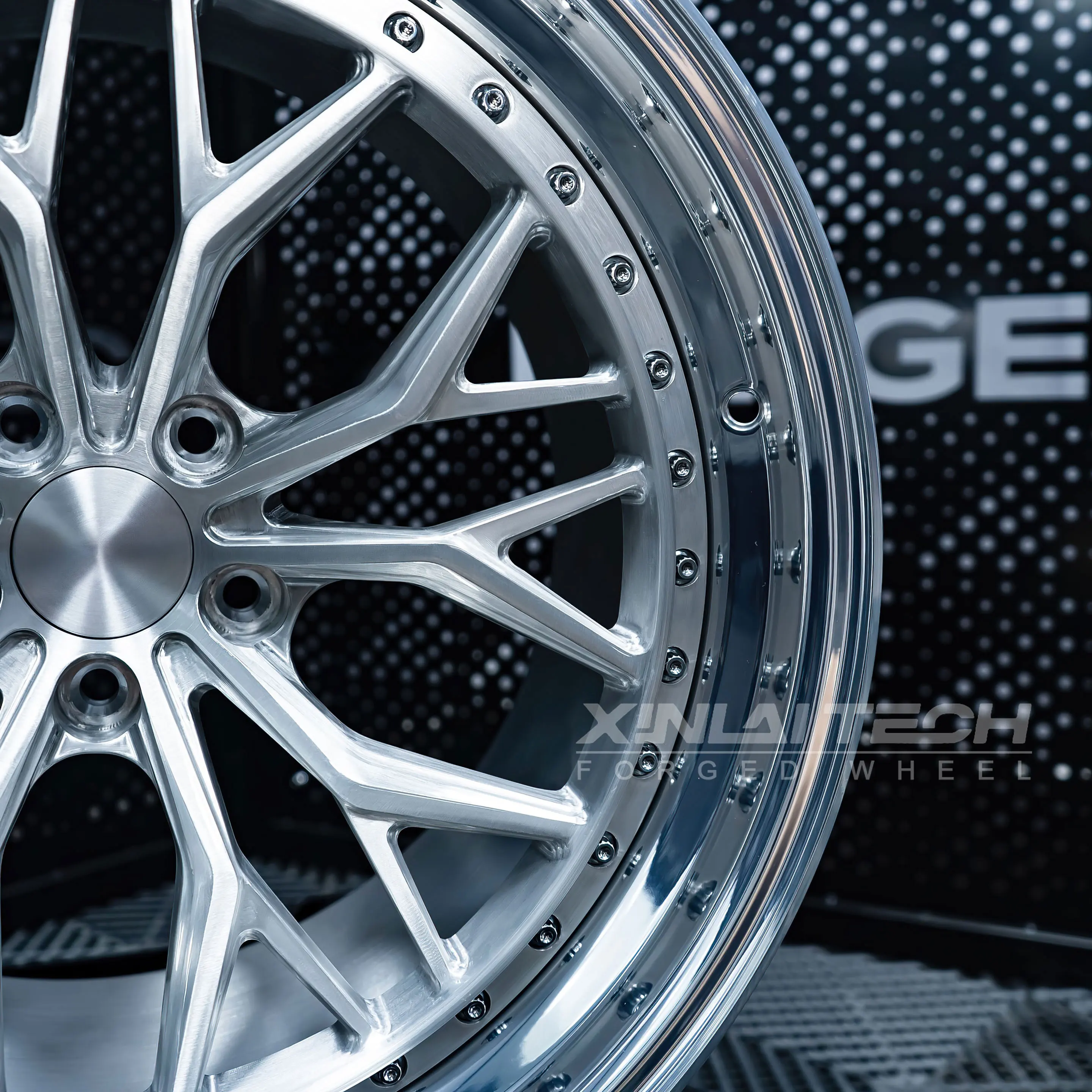XL Silver Brushed 2 Piece Forged Wheels 5x100 5x114.3 5x120 Aluminum Alloy Rims for Sports Car Racing Custom Wheels - Image 5