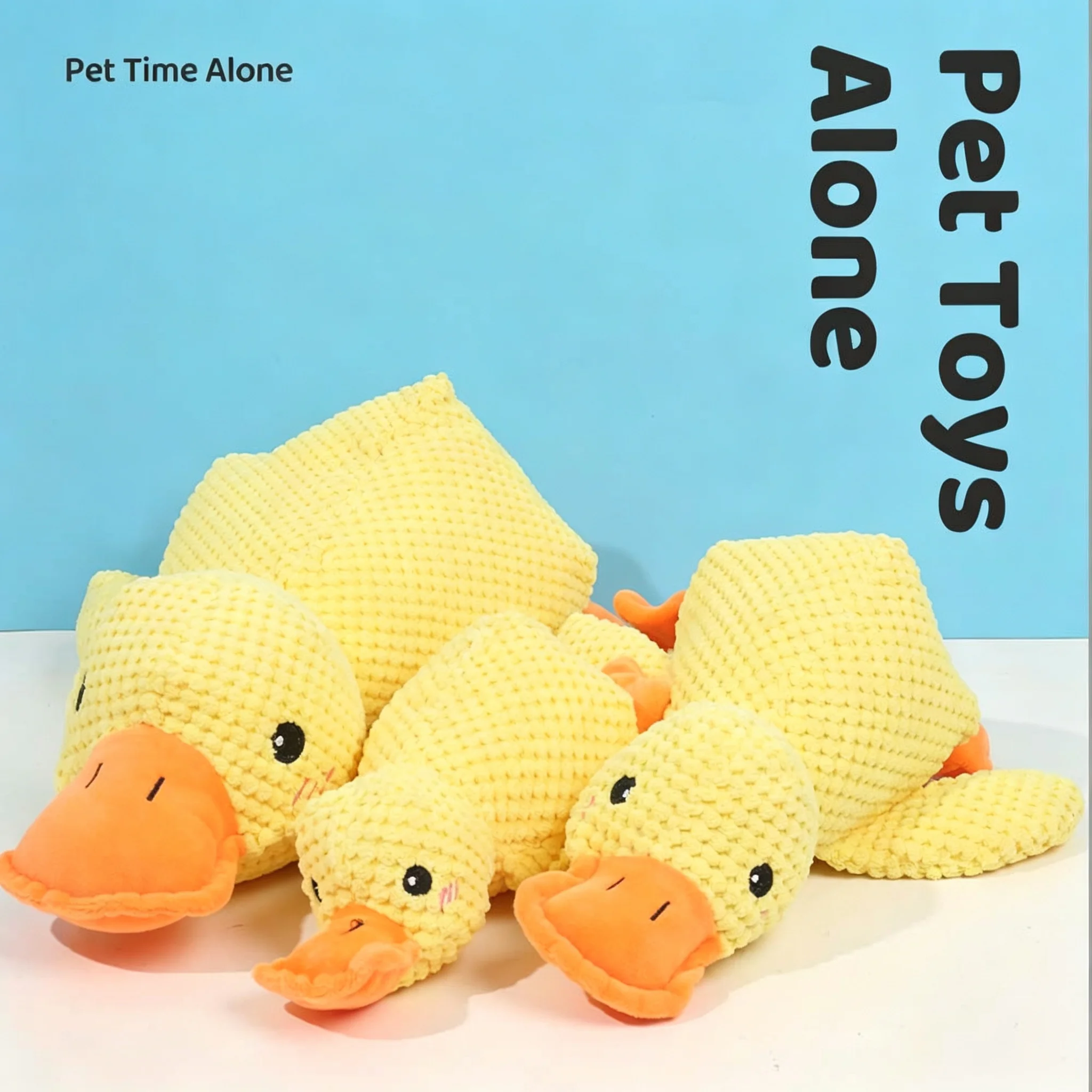 25/32/45cm Calming Duck Dog Toy Durable Yellow Stuffed Duck Chew Toys for Dogs Indoor Pet Supplies Plush Dog Squeak Toys