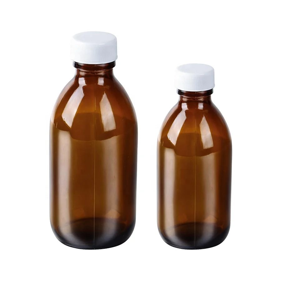 250ml Empty Round Cough Syrup Bottle Glass Syrup Amber Glass Bottle for Pharmaceutical