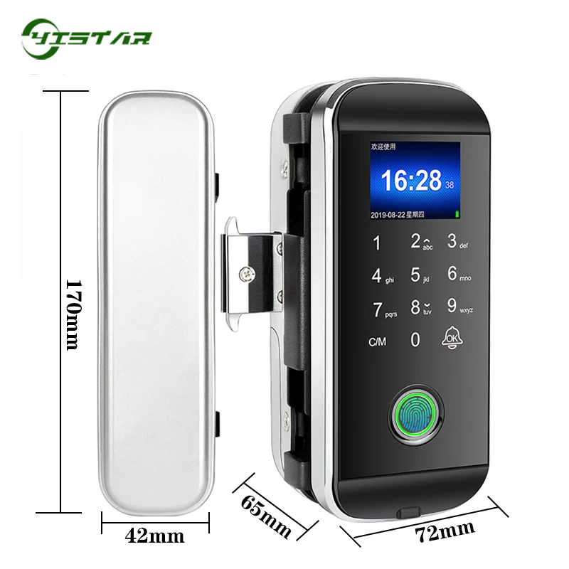 Aluminum Door Smart Lock Standalone 1000 User Capacity USB Communication Biometric Digital Lock Zinc Alloy Fingerprint Sliding