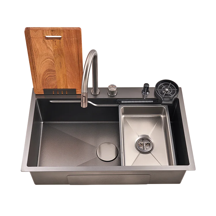 High-End Multifunctional Single-Bowl  Sink Handmade Stainless Steel Topmount One-Hole Durable Scratch-Resistant Kitchen Sink