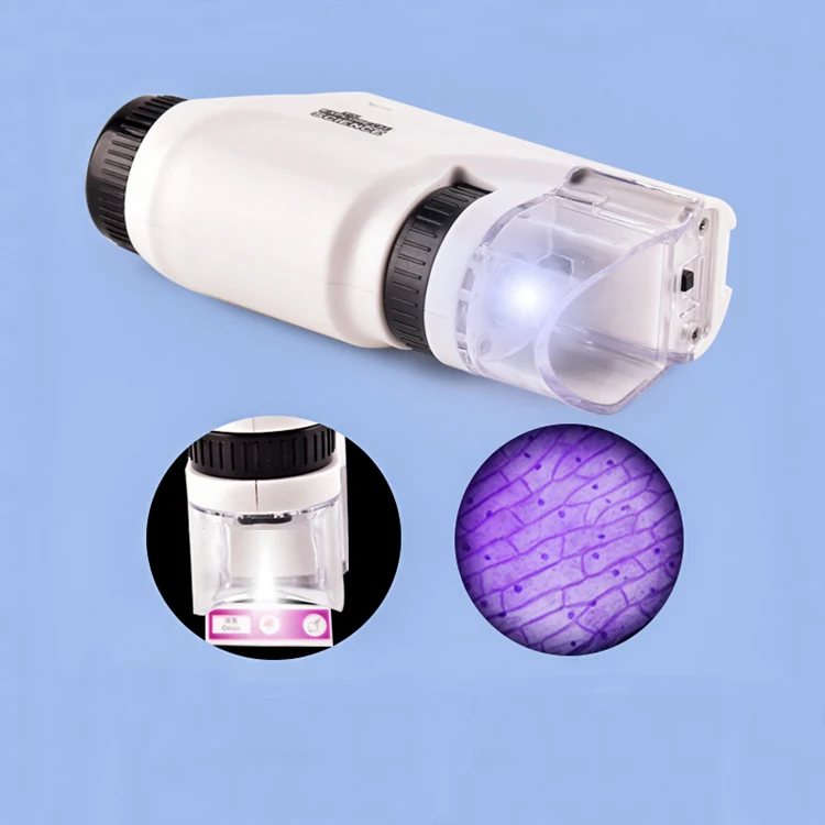 HOYE CRAFTS Science Educational Kits 120x Magnification Mini Handheld Microscope Toy