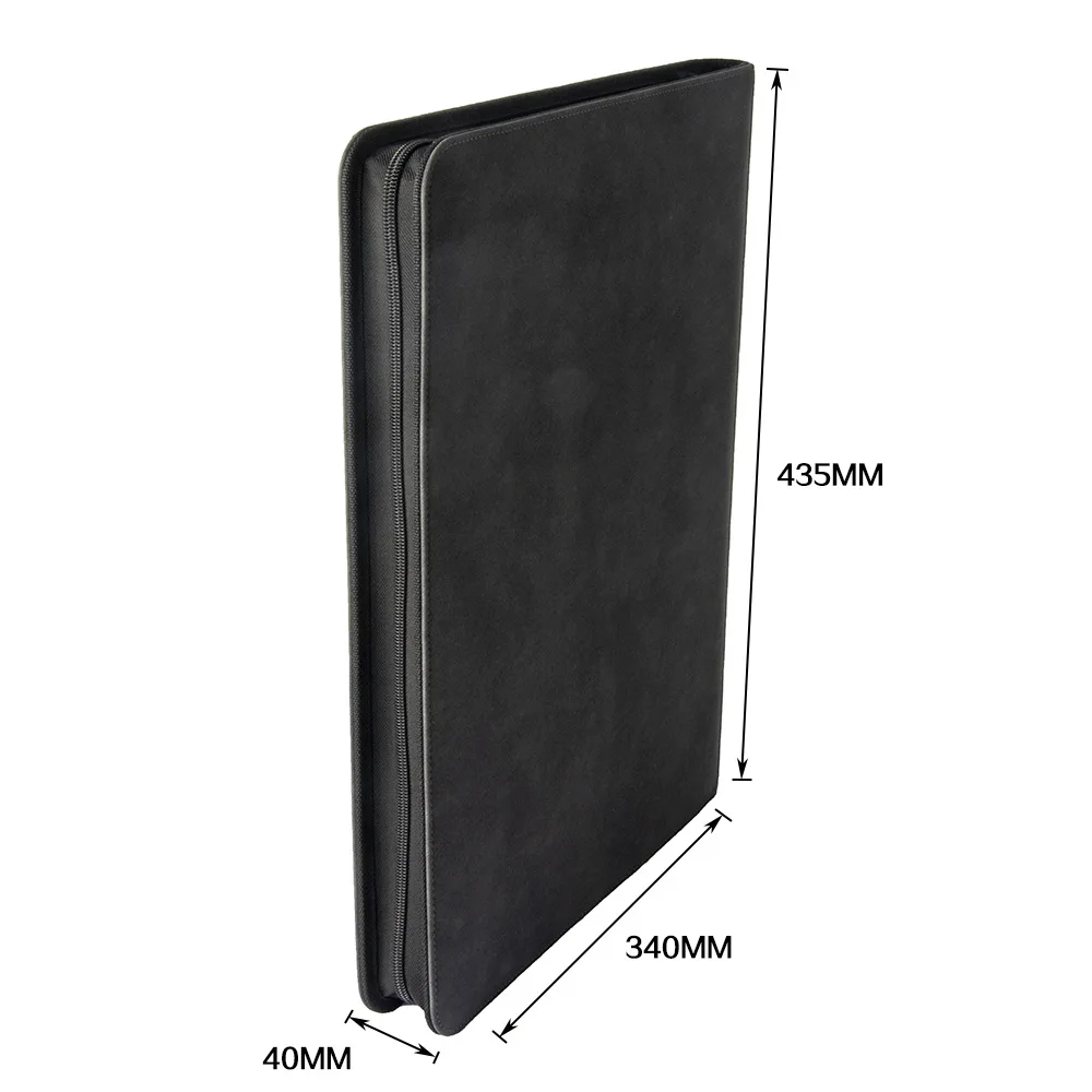 Extra Big Custom 9 Pocket Ygo Poke Mon Ring A3 A4 Collector Mtg Game Card  Collection Pu Leather Binder With Zipper Closure