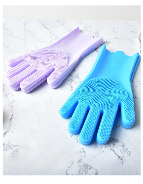 Cleaning Gloves Dishwashing Cleaning Scrubber Glove for Housework, Kitchen, Bathroom Cleaning