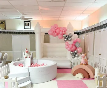 Globalltoy Custom  Pink and White Design Kids Party Hire Soft Playground Baby Soft Play Set for Kids Party