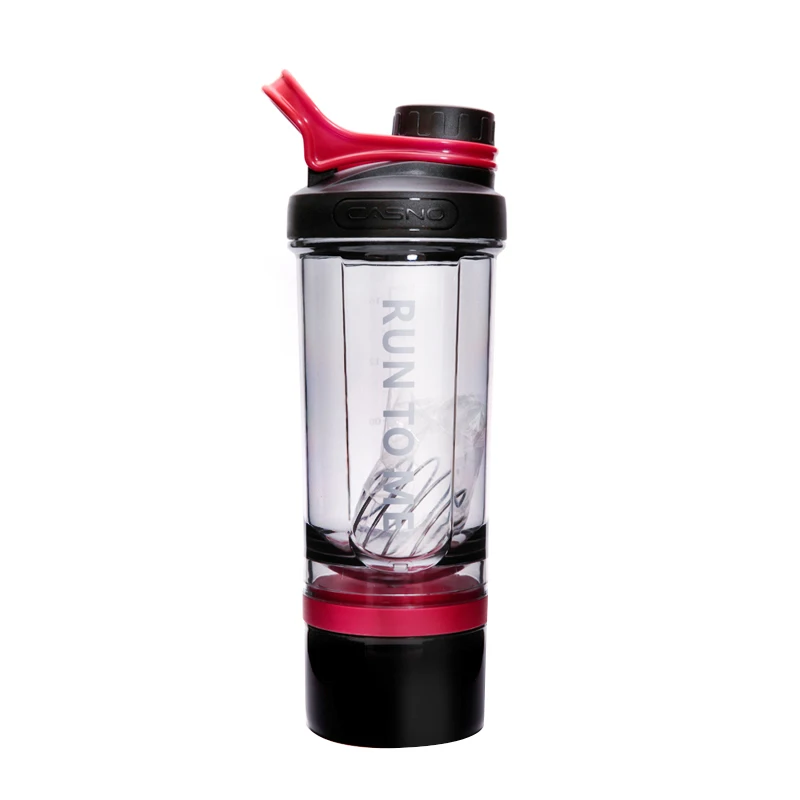 Two Compartment 600ml High Quality Leakproof Drinkware Gym Protein Shaker Mixer Bottle for Sports Direct Drinking for Travel