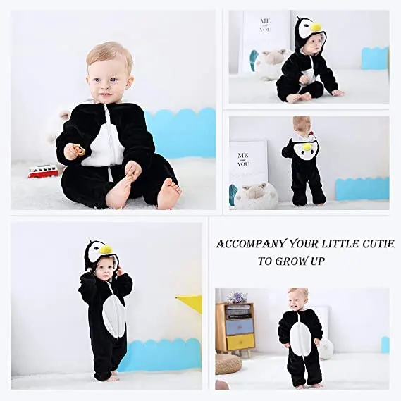 Unisex Baby Hooded Romper Outfits 0-24 Months