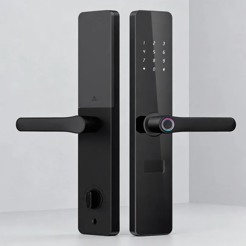 ล็อกด้ามจับอัจฉริยะแบบลายนิ้วมือและ Wi-Fi สำหรับประตูหน้าบ้าน ล็อกดิจิทัลเพื่อความปลอดภัย ยี่ห้อ Kaisstar