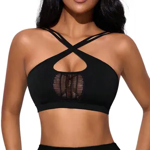 High Quality Yoga Bra Hollow Out Design Comfortable Gym Workout Active Wear with Removable Pad Woman's Top