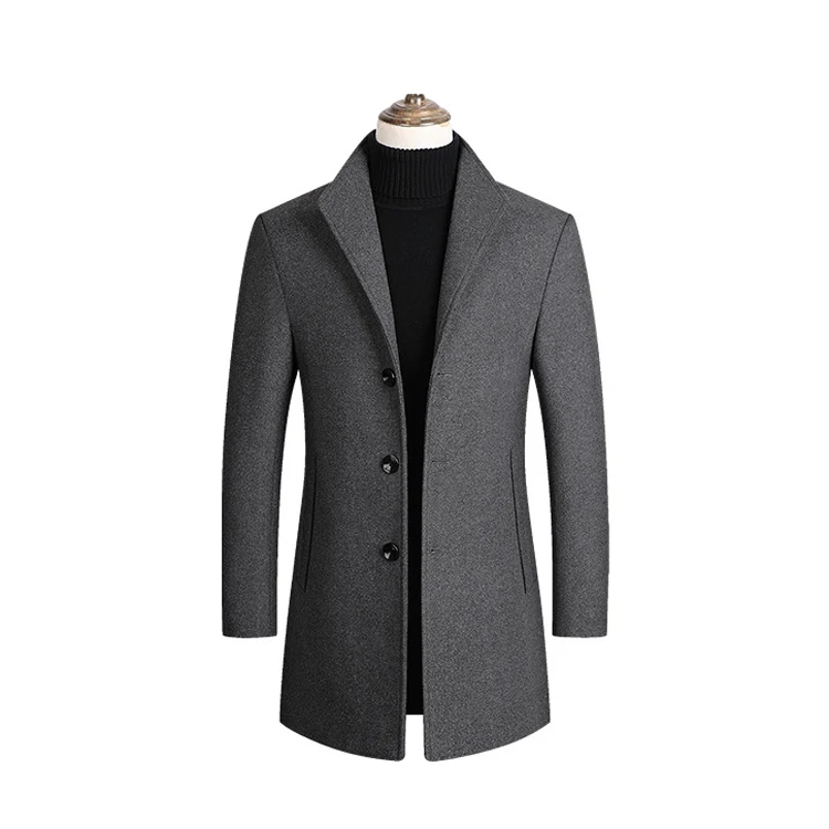 Trench Coat Wool Coats Comfortable and Warm in Winter Cashmere Veste Longue Homme Mens 700g OEM Service Long_voghion.com