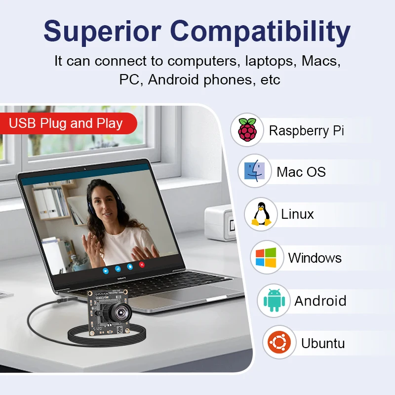 PS5268 1080P USB Camera Module Low-light 0.003Lux WDR 86dB 2MP CMOS Sensor Mini SDK Compatible Raspberry Windows Linux factory