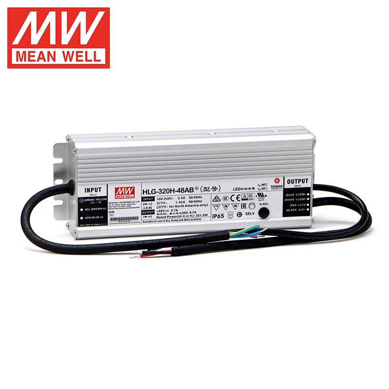 Meanwell HLG-320H-48AB LED Driver - 320W, 48V, 3-in-1 Dimming