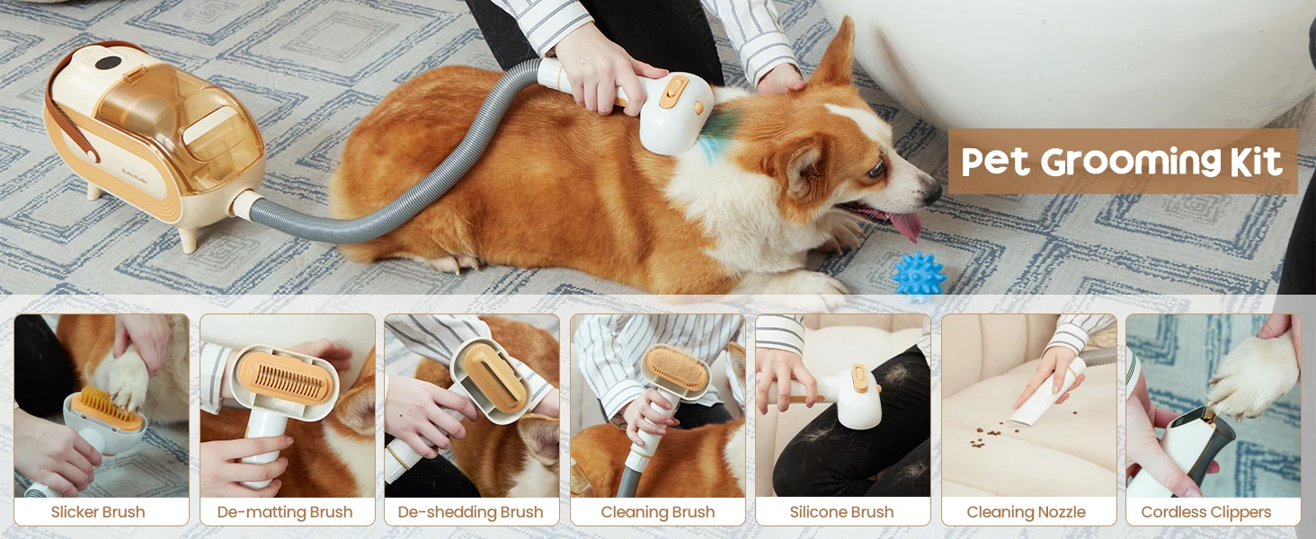 Pet Grooming Vacuum For Dog Low Noise Dog Grooming Vacuum Kit,Dog
