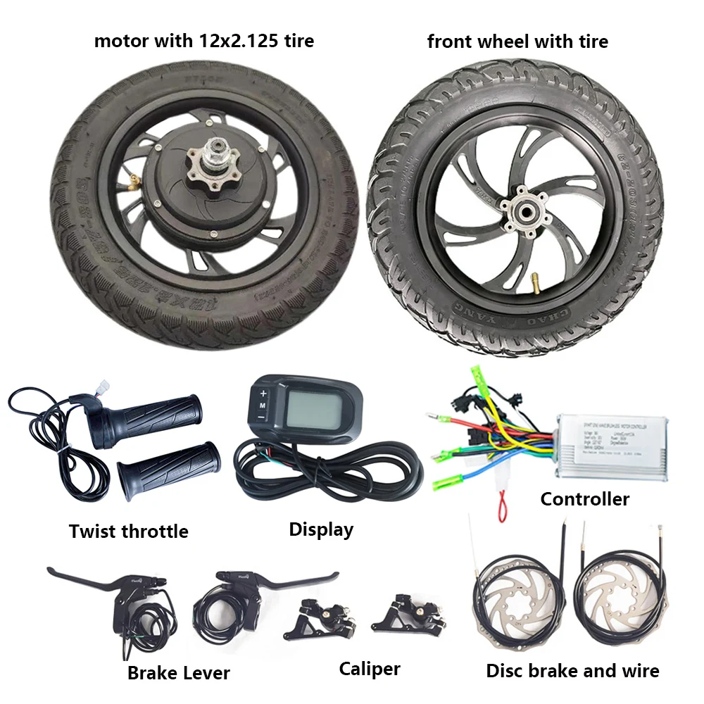 12 Inch 24v 36v 48v 500w Gearless Brushless Hub Motor Electric Bicycle