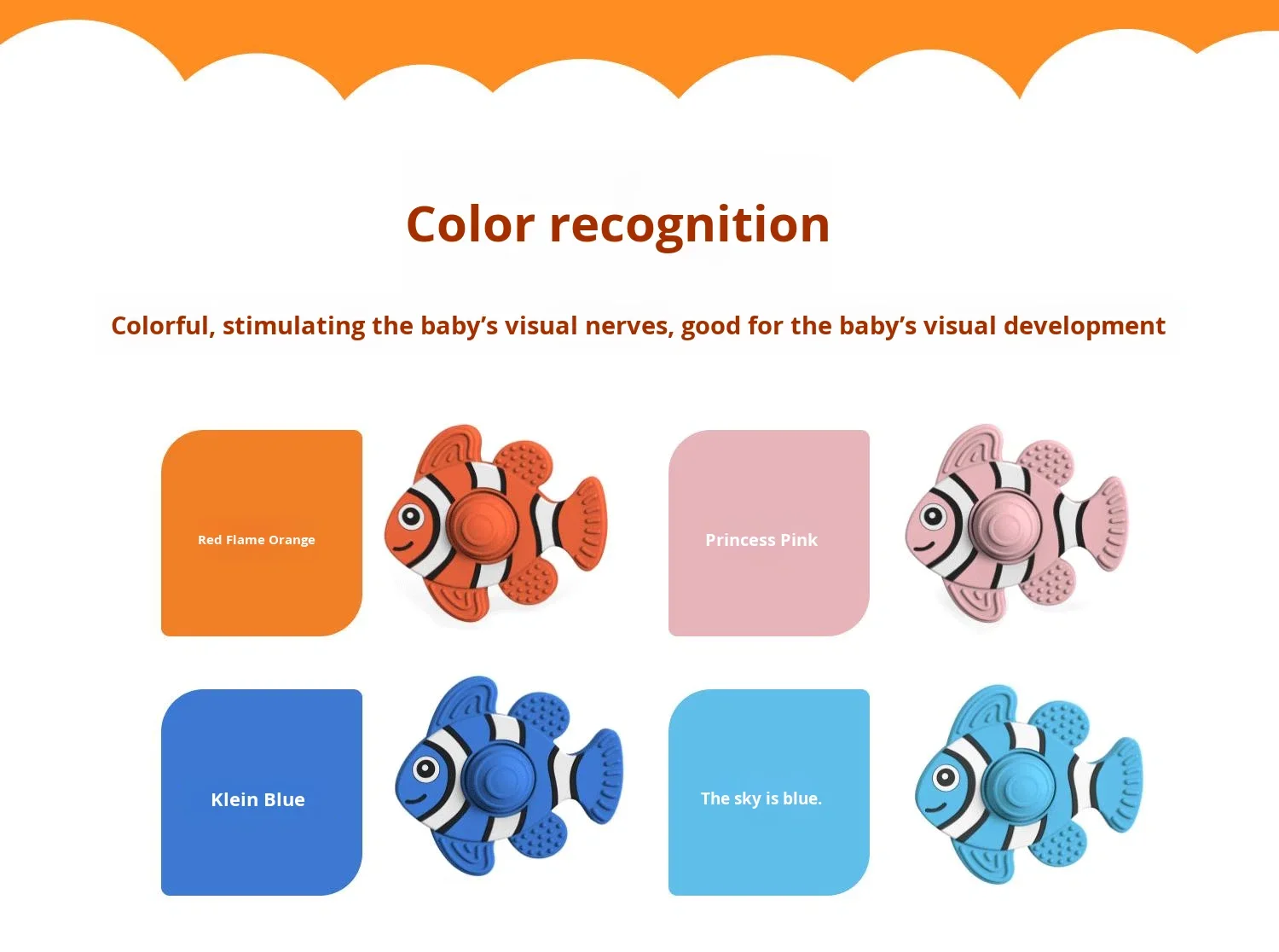 New Baby Teether Anti-Hand-Eating Silicone Stick in Clownfish Style Soft Toy Infant Maternal Supplies details