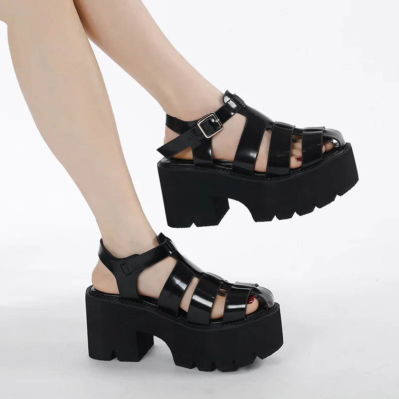 【a】YELLO GILL PLATFORM SANDALS黒 サイズL YELLO / TOPページ