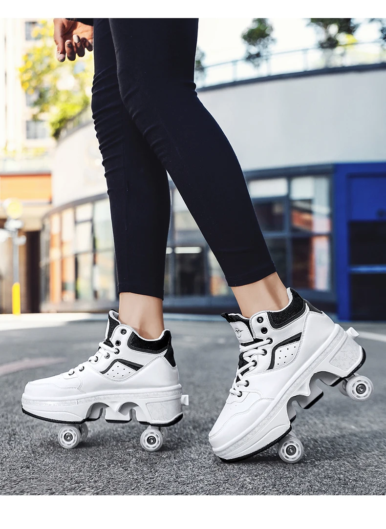 Deform Skate Automatic Walking Shoes Roller Skate 2 In 1 Sneakers - Buy ...
