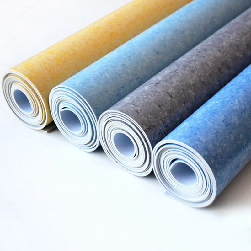 Fireproof PVC Linoleum Covering Plastic Vinyl Rolls Carpet Flooring Tiles for Hospital