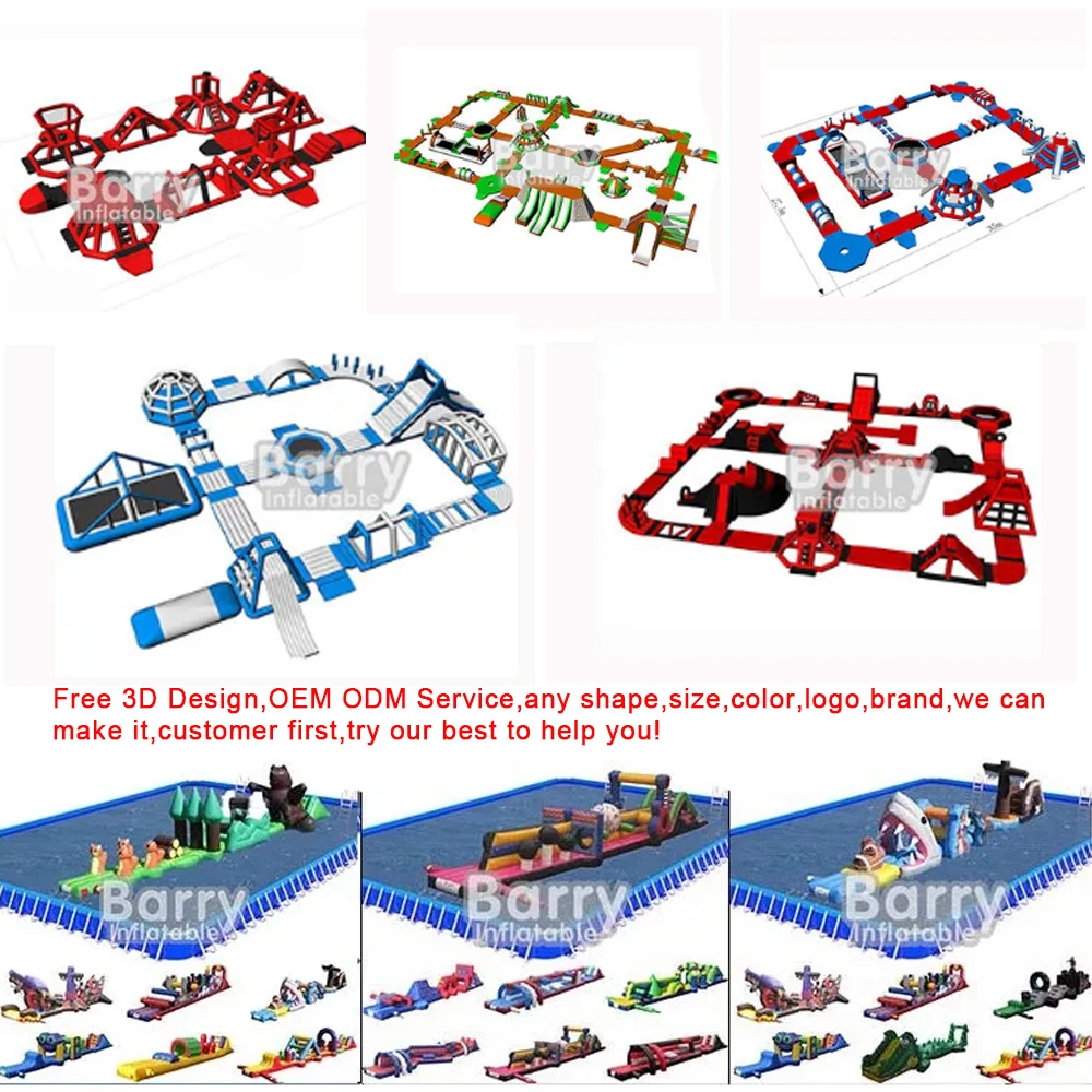New Design Project  Pvc 0.9Mm Commercial Floating Island Aqua Park Equipment Beach Floating Inflatable Sea Water Park Game