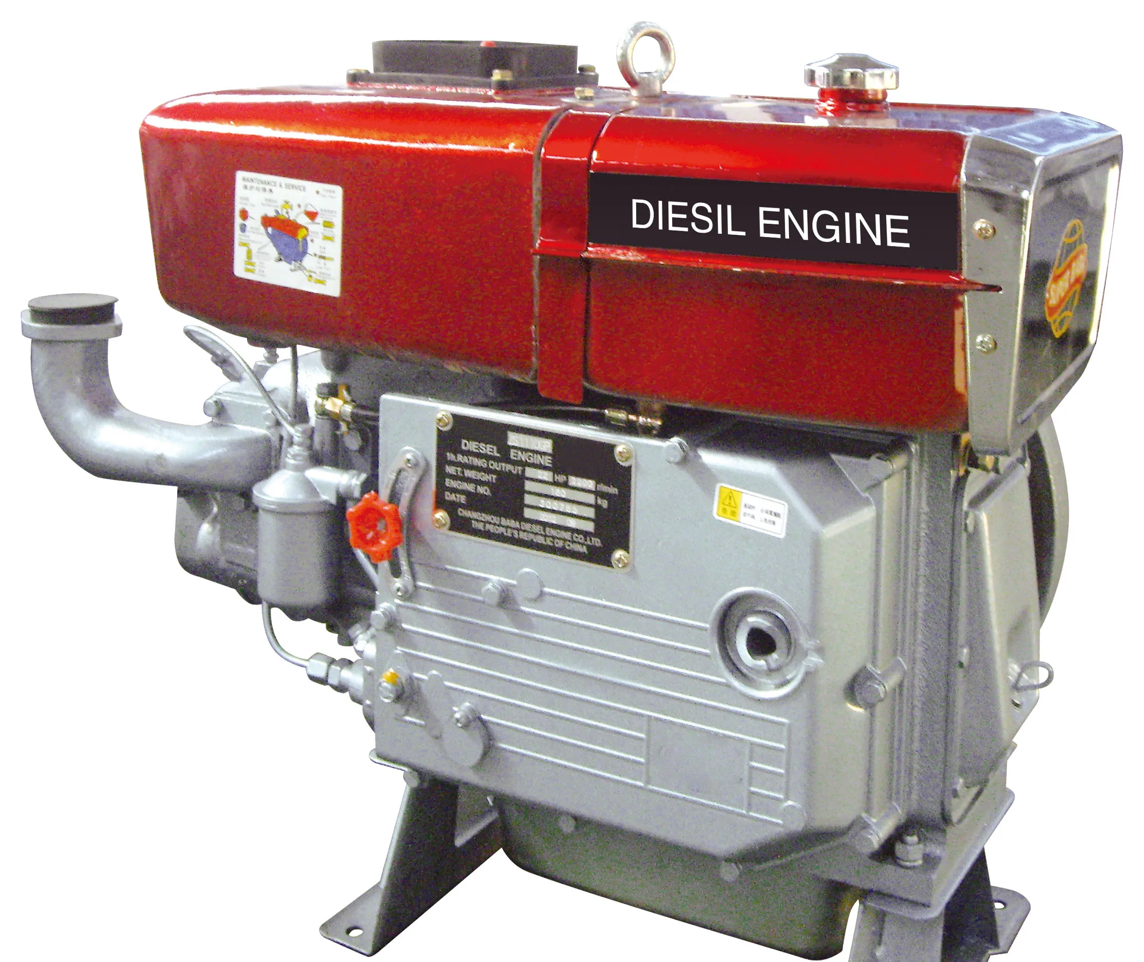 Horizontal Type Hand Cranking Single Cylinder Water Cooled Diesel Engine